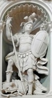 Statue av Crescentian fra 1600-tallet i kirken Santa Maria di Belvedere i Città di Castello